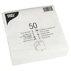 Serviette, 330 x 330 mm, 2 couches, blanc - Papstar 
