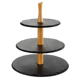 Serviteur en ardoise naturelle, 3 &eacute;tages, anthracite - Aps 