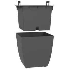 Bac &agrave; plantes BASALT Diva, carr&eacute;, 435 mm, anthracite - Eda Fontaine 