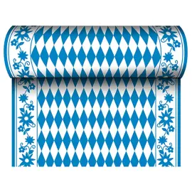 Chemin de table 'Bleu/Blanc', (l)400 x (L)24 m - Papstar 