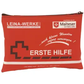 Trousse de premiers secours mobile LEINA, 24 pi&egrave;ces, en nylon, rouge - Leina-Werke 