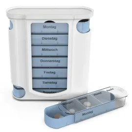 Pilulier semainier, pour 7 jours, 3 cases, multicolore - Haro 