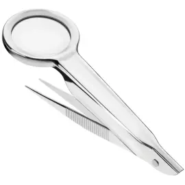 Pince pr&eacute;celle avec loupe, argent - First Aid Only 