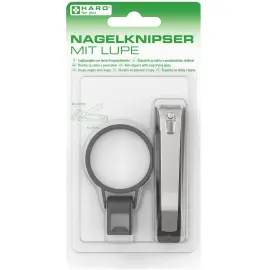 Coupe-ongles avec loupe & lime, sur carte blister - Haro 