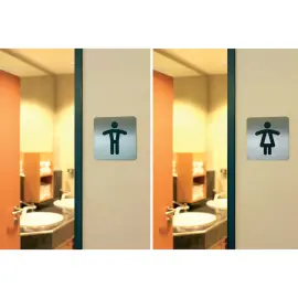 Pictogramme PICTO 'WC', carr&eacute;, en acier - Durable 