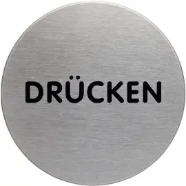 Pictogramme de porte "Pressez", Diam&egrave;tre 65 mm - Durable 