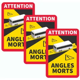 Plaques magn&eacute;tiques + autocollant Angles morts - 3 pi&egrave;ces - IWH 