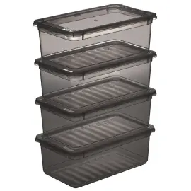 Set de bo&icirc;tes de rangement 'bea', 3x 18 L, gris - Keeeper 