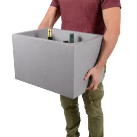 Porte-bouteilles, pour 24 bouteilles, polystyr&egrave;ne, gris - Eda Fontaine 