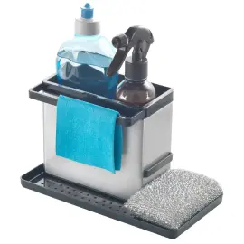 Rangement pour &eacute;vier Tidytex INOX, argent/noir - Metaltex 