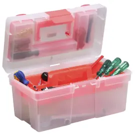Bo&icirc;te de rangement McPlus Clear 16, PP, rouge - Allit 