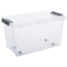 Bo&icirc;te de rangement PROBOX &agrave; roulettes, 70 litres - Plast Team 