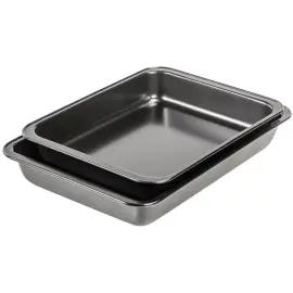 Set de plats &agrave; four, acier carbone, noir - Gastromax 