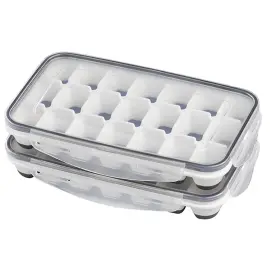 Bac &agrave; gla&ccedil;ons avec couvercle, transparent / gris - APS 