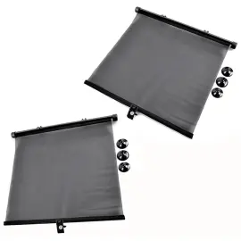 IWH Pare-soleil enroulable pour voiture, noir, set de 2 
