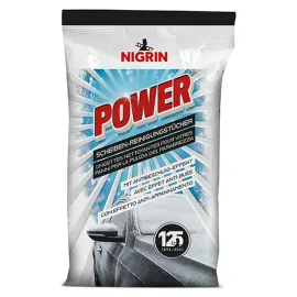 Lingettes nettoyantes pour vitres de voiture NIGRIN POWER, format plat 