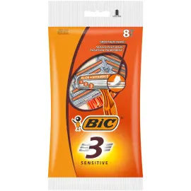 Rasoir jetable 3 Sensitive - Pour hommes - Pack de 8 - Bic 