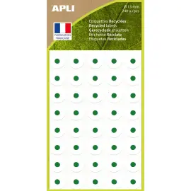 &OElig;illets 100 % recycl&eacute;s blancs &Oslash; 13 mm 240 unit&eacute;s - Apli 