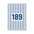 25 planches de 189 &eacute;tiquettes blanches enlevables - 25,4x10mm - AVERY 