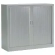 Armoire basse &agrave; rideaux - 100 x 120 cm - Alu 