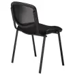 Chaise d'accueil visiteur &agrave; dossier r&eacute;sille Iso - Noir 