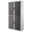Armoire haute à rideaux gris anthracite Easyoffice - Hauteur 2m - PAPERFLOW