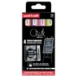 4 Marqueurs craie encre liquide - Orange, jaune, violet, rose fluo - UNI BALL