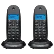 2 Téléphones Fixe Sans FIl C1002CB+ Noir - MOTOROLA