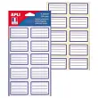 Lot de 120 Etiquettes Scolaires Lignées 36x56mm - Adhésif Permanent - APLI