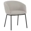2 Fauteil Arco M en Tissu - Pied en Métal - Beige - GENERIQUE