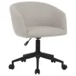 2 Fauteuil Arco avec Roues et Pi&eacute;tement M&eacute;tal Noir - Beige - GENERIQUE 