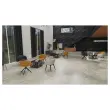 2 Fauteuil Arco Arrondi Beige - Pied Pyramidal - GENERIQUE 