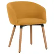 2 Fauteuil Arco jaune pied bois monté