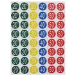 5 feuilles de 48 étiquettes remises -20%à-50% assortis