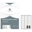 100 Planches de 33 étiquettes à coins carrés - 70 x 25 mm - FIDUCIAL OFFICE SOLUTIONS