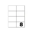 100 Planches de 8 étiquettes blanches - Coins carrés - 105x70 mm - FIDUCIAL OFFICE SOLUTIONS