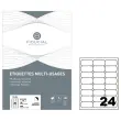 100 planches de 24 étiquettes à coins ronds - 63,5 x 33,9 mm - FIDUCIAL
