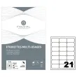 100 Planches de 21 étiquettes à coins ronds - 63,5 x 38,1 mm - FIDUCIAL OFFICE SOLUTIONS