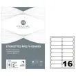 100 Planches d'étiquettes à coins ronds - 99,1 x 33,9 mm - Fiducial
