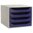 Module de classement 4 tiroirs - Bleu - FIDUCIAL
