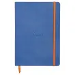 Carnet broch&eacute; lign&eacute; Rhodiarama A5 - 160 p  - bleu - RHODIA 