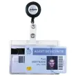 10 Porte-badges securité 2 cartes - 9x5,4 cm avec enrouleur