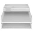 Set de 2 corbeilles à courrier blanches avec trieur de bureau