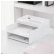 Set de 2 corbeilles à courrier blanches avec trieur de bureau