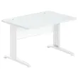 Bureau Buenos Aires - 120 x 80 cm - Plateau gris et pieds blancs - FIDUCIAL OFFICE SOLUTIONS