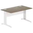 Bureau Buenos Aires - 140 x 80 cm - Plateau noyer et pieds blancs - FIDUCIAL OFFICE SOLUTIONS 