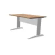 Bureau Buenos Aires - 140 x 80 cm - Plateau noyer et pieds blancs - FIDUCIAL OFFICE SOLUTIONS 