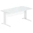 Bureau Buenos Aires - Plateau gris et pieds blancs - 160x80 cm