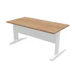 Bureau Buenos Aires - 160 x 80 cm - Plateau noyer et pieds blancs - FIDUCIAL OFFICE SOLUTIONS