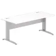 Bureau BUENOS AIRES - Plateau blanc et pieds aluminium - 180x80 cm